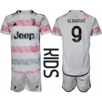 Juventus Dusan Vlahovic #9 Vonkajší Detský futbalový dres 2023-24 Krátky Rukáv (+ trenírky)